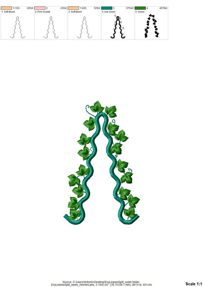 Floral Ivy Leaf Scalloped Edge