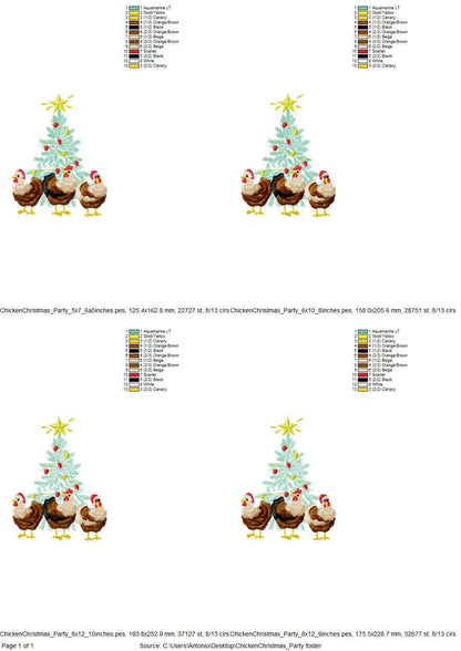 Chicken Christmas Party machine embroidery designs Fringed Fluffy