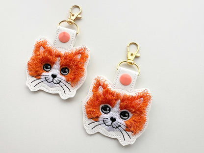 Fringed Kitten Kitty Cat Keychain