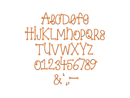 Rope stitch FONT with fringed ends tassel alphabet letters numbers