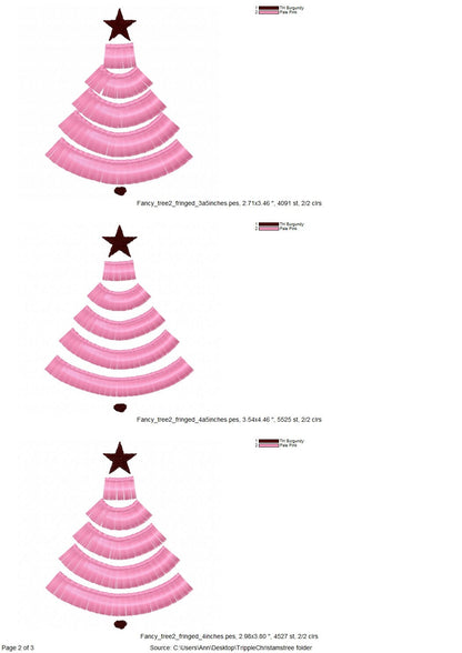 Three Single Fringed Christmas trees