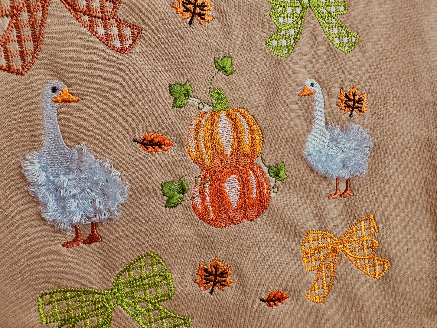 Thanksgiving Fall Pumpkin Goose SET of 5 designs Bows in a row Bow