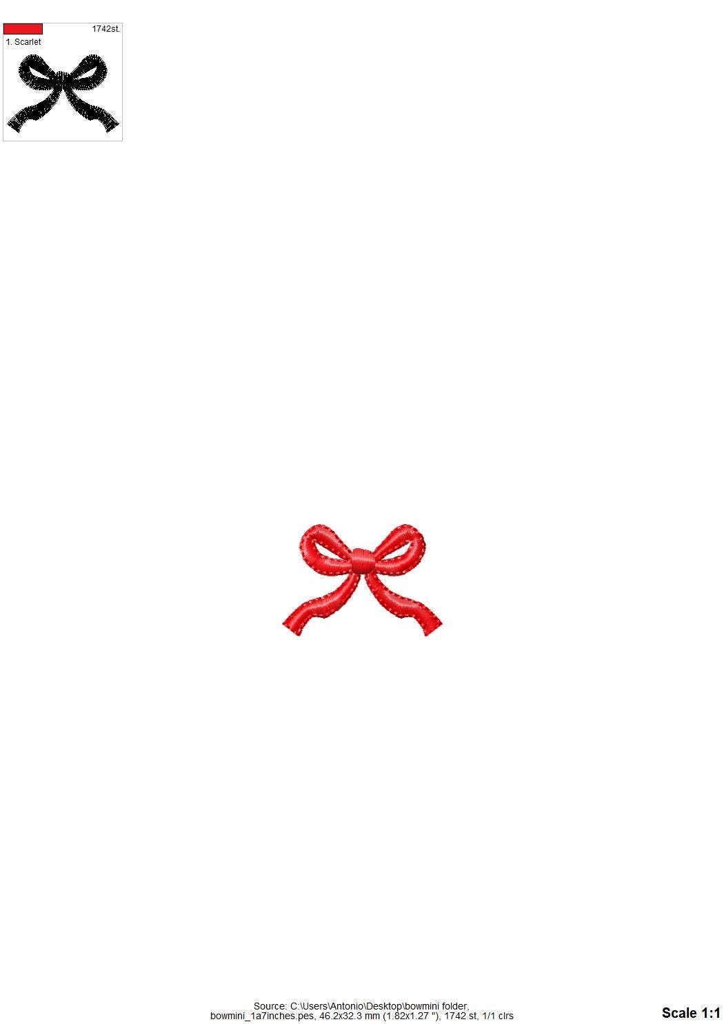 Mini Bow Satin Stitch