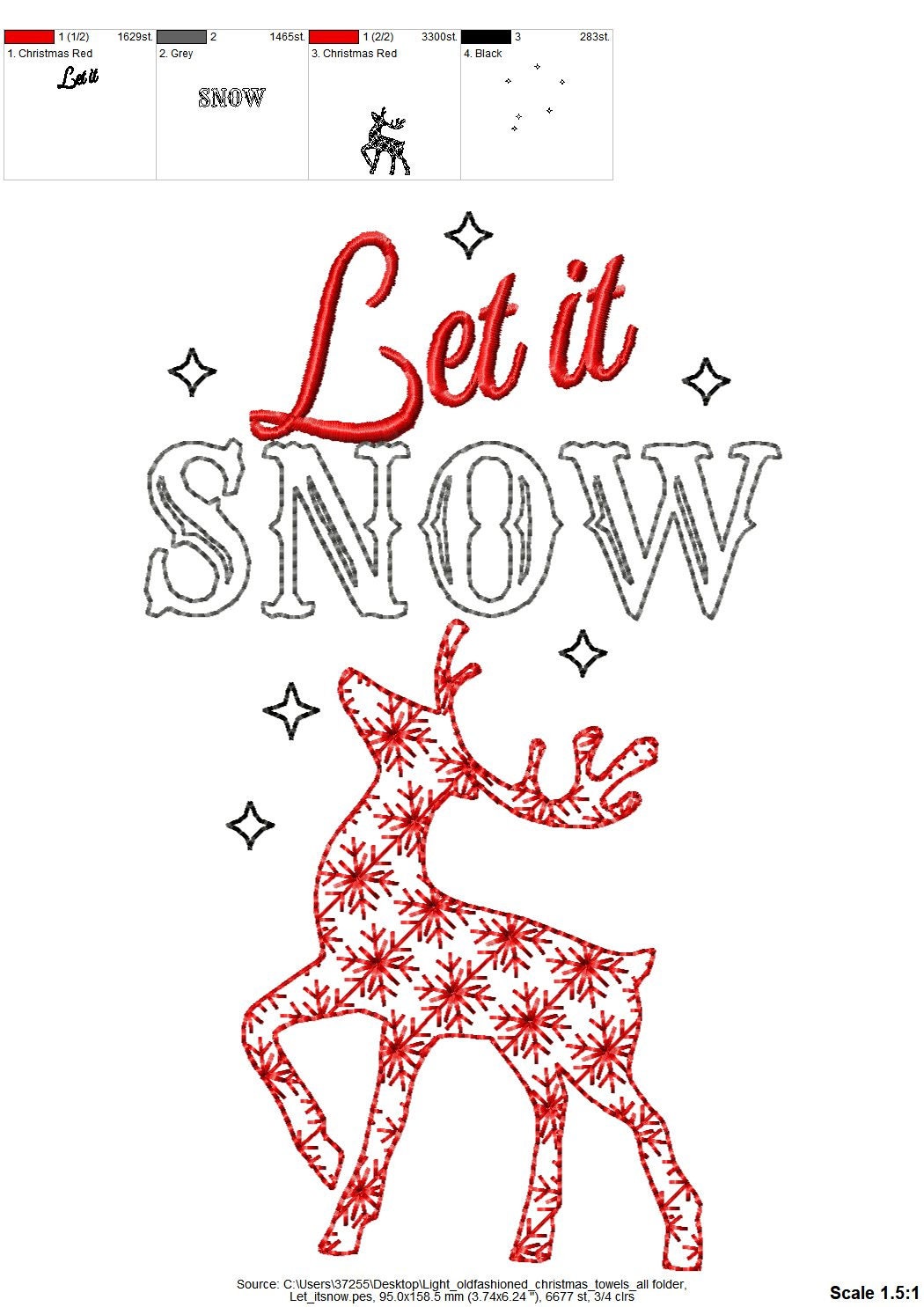 Let It Snow Saying with Deer