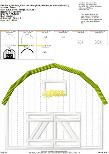 Farm Barn House Applique