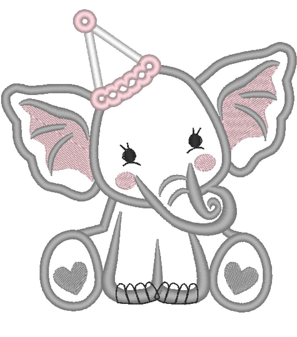 Elephant Birthday Hat Applique