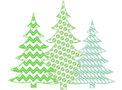 Polka Dot Chevron Woodland Tree Trio