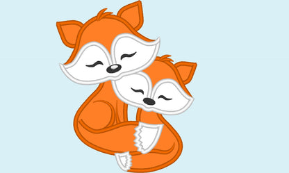 Little Fox And Fox Mom Applique