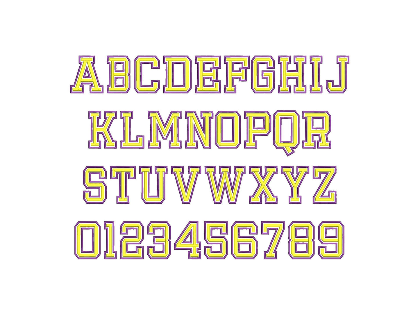 Puff Puffy Foam Narrow Sport Varsity Font Applique