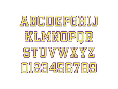 Puff Puffy Foam Narrow Sport Varsity Font Applique