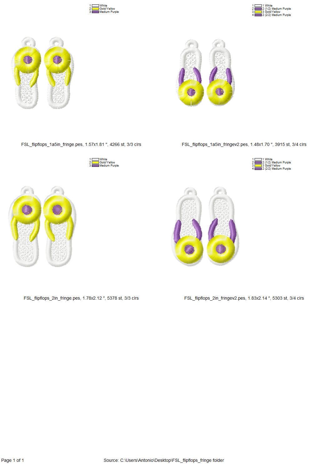 Summer Beach Flip Flops Earrings FSL