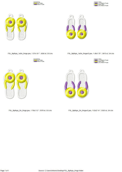Summer Beach Flip Flops Earrings FSL