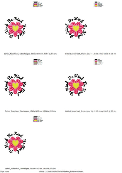 Saying Be Kind with Fringed Heart