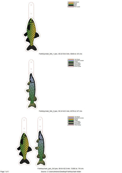 Iridescent Rainbow Fish Keychain Set of 2