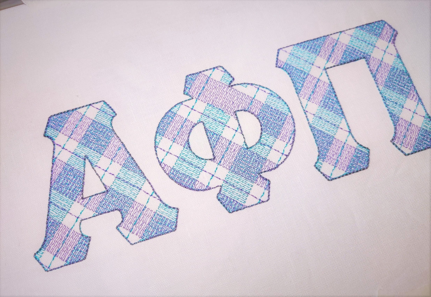 Gingham Plaid Patterned Sororities Greek Font