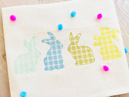 Gingham Plaid Easter Bunny 4 in a row