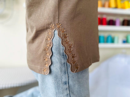 Mini Paw Scalloped Split Side Seam