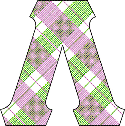 Gingham Plaid Patterned Sororities Greek Font