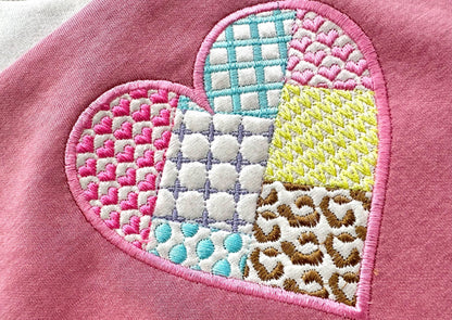 Patchwork Patterned Heart Applique