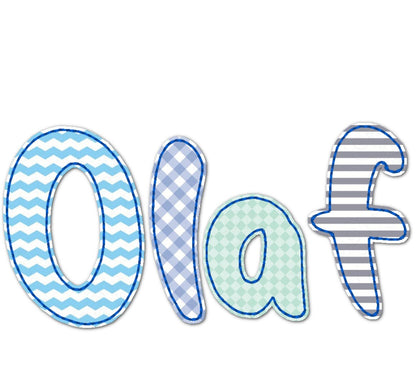 Raggedy Edge Applique Font Olaf