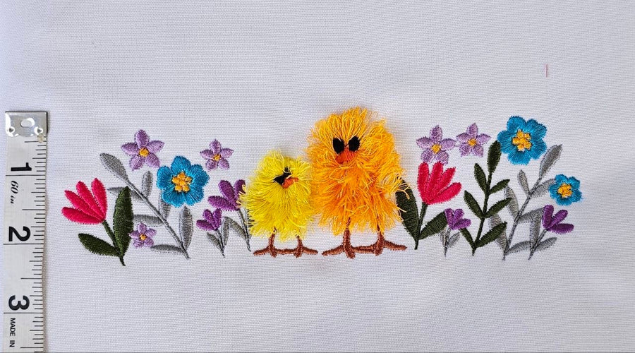 Floral Border Row Fringed Chick