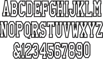 Thin Narrow Athletic Sport Font Applique