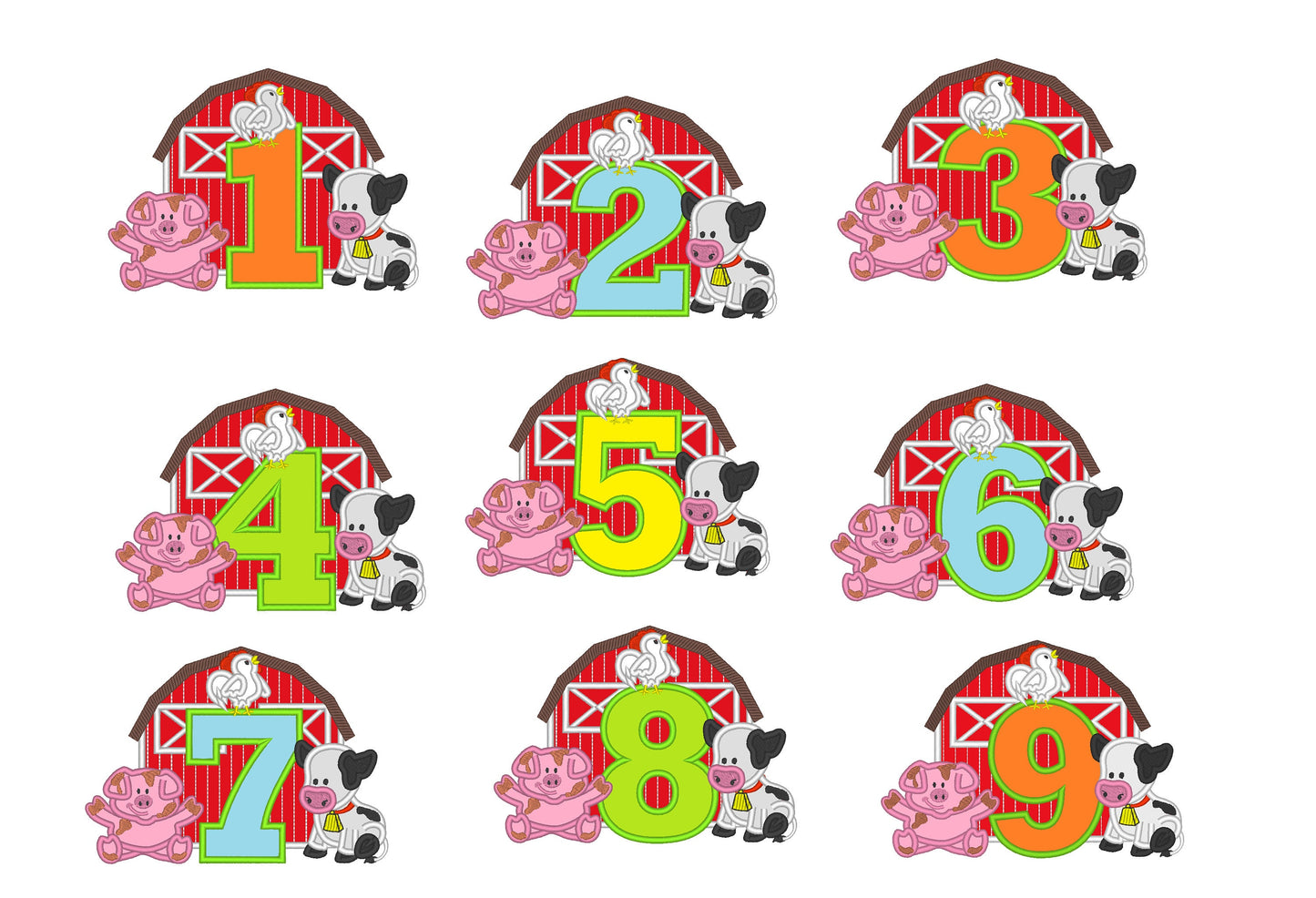 Farm Animals Birthday Numbers