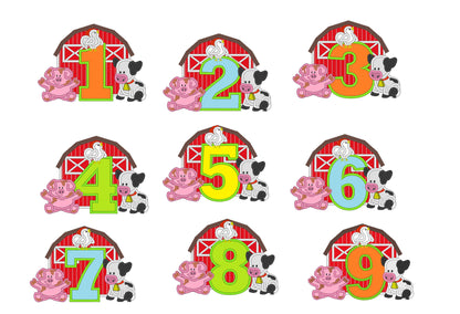 Farm Animals Birthday Numbers