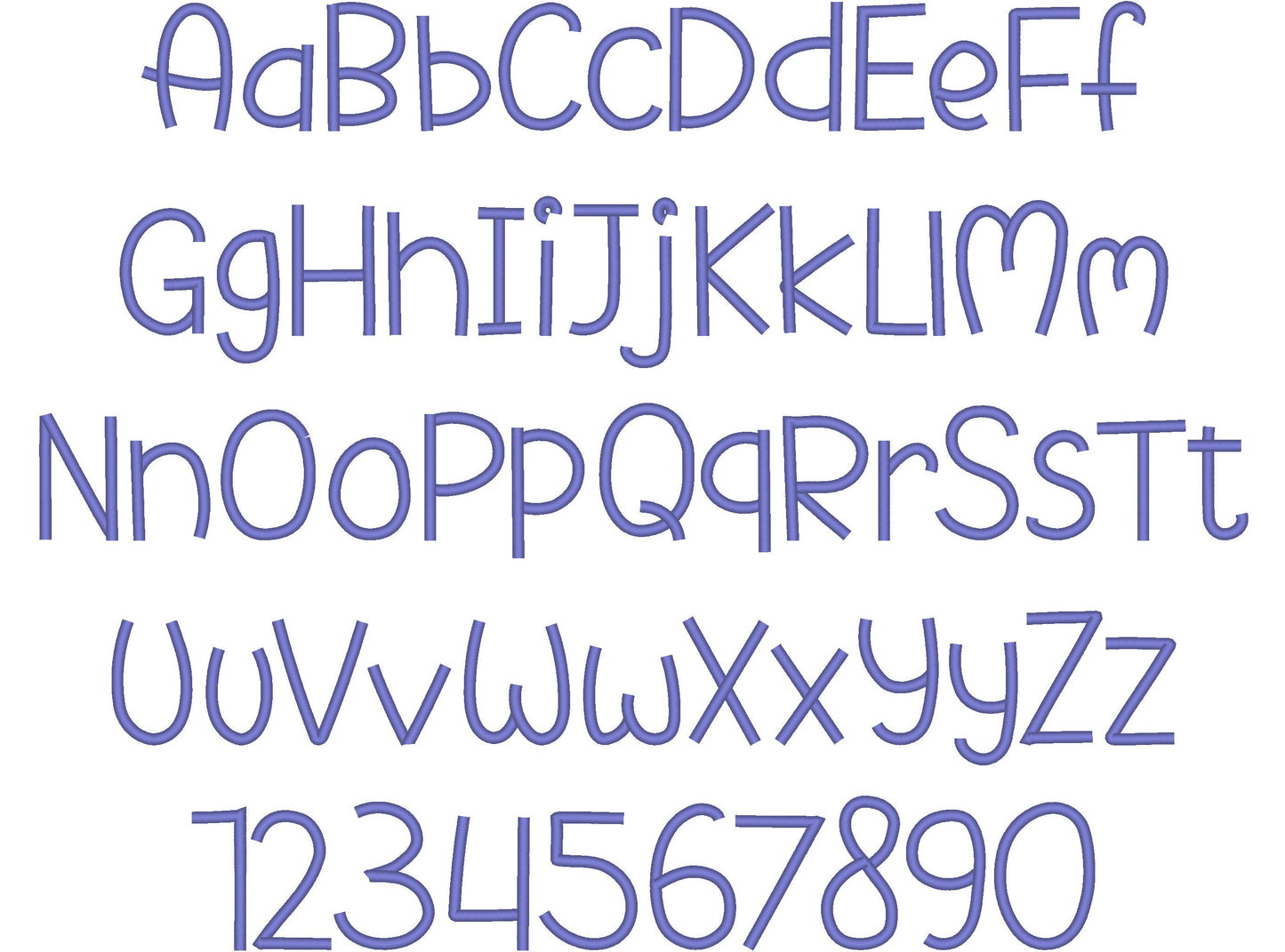 Baby Satin Stitch Fancy Font