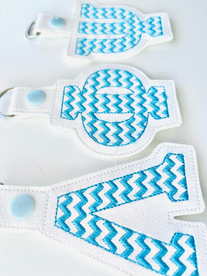 RicRac Greek Font Keychain
