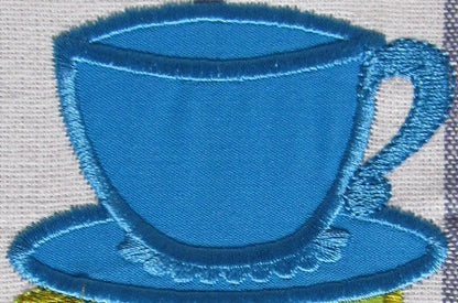 Teacup And Teapot Applique Set of 2