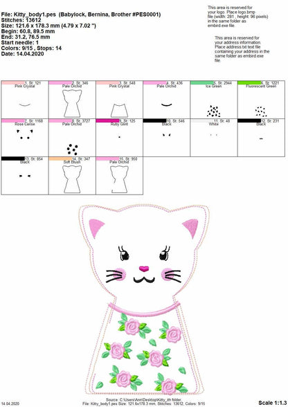 Pretty Kitty Cat Doll ITH