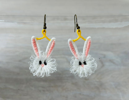 Cute Fringed Easter Bunny Earrings