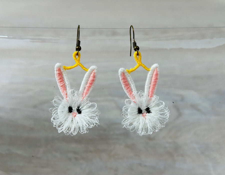 Cute Fringed Easter Bunny Earrings