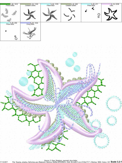 Starfish Silhouette with Curls