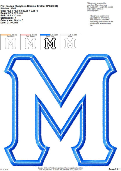 Sororities Greek Font Applique