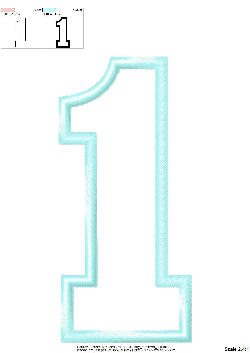 Soft Block Font Kids Birthday Numbers Applique