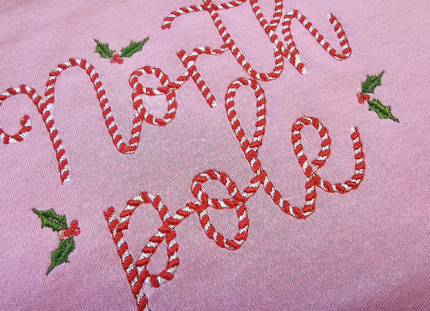 Candy Cane Stitch Striped Font