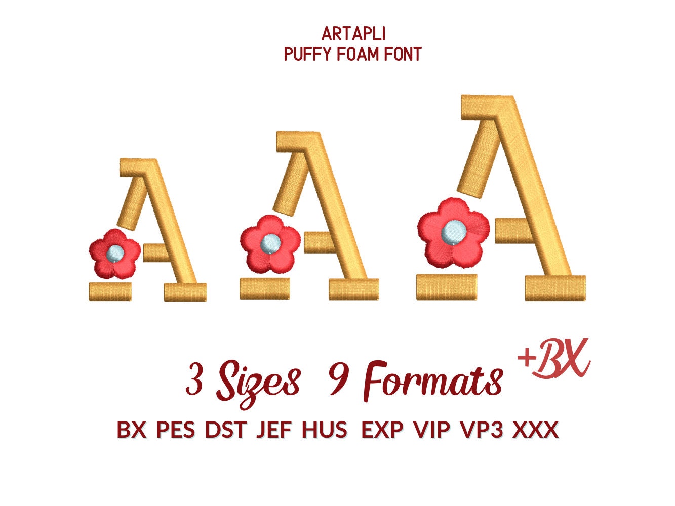 Puffy Puff Foam Floral Font