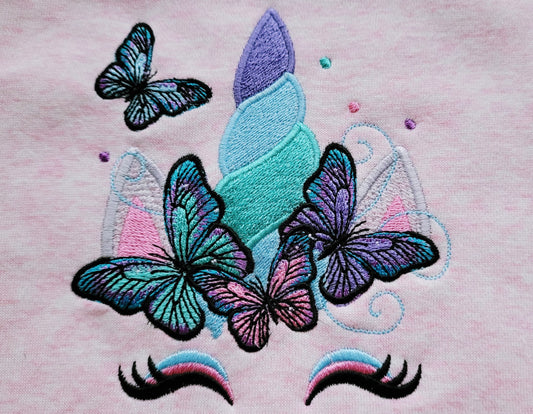 Fairytale Unicorn Face with Butterfly