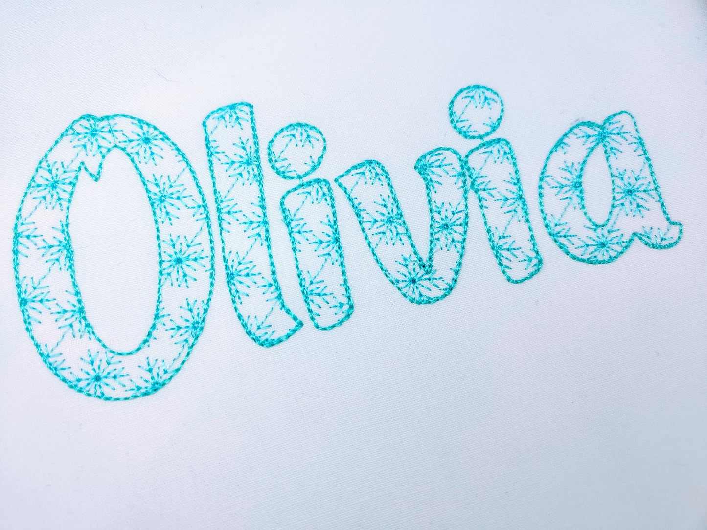 Snowflake Christmas Light Stitch Font