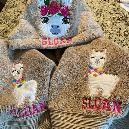 Llama with Fringed Tassels Applique