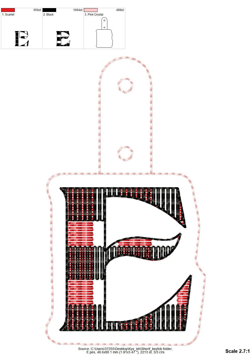 Gingham Buffalo Monogram Keychain