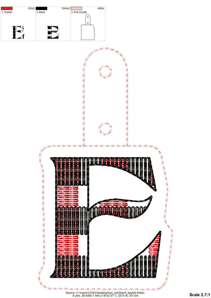 Gingham Buffalo Monogram Keychain