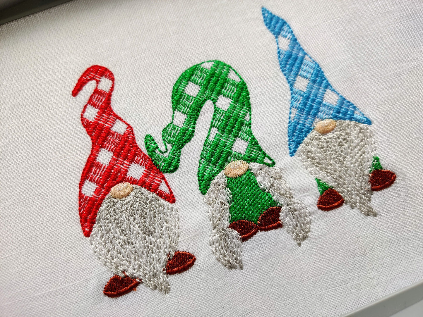 Gingham Plaid Gnome Trio
