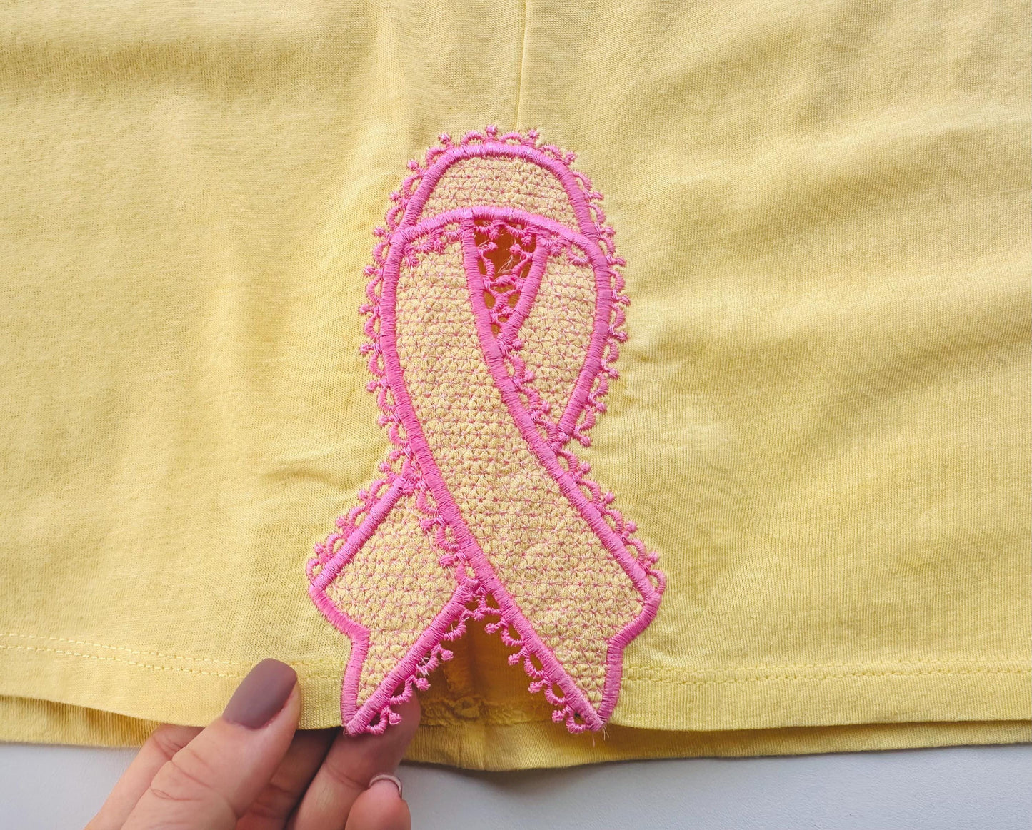 Cancer Ribbon Side Bow