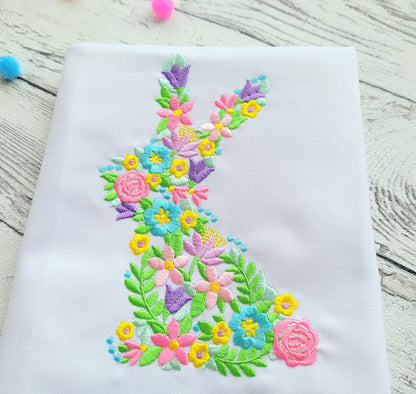 Floral Easter Bunny Outline