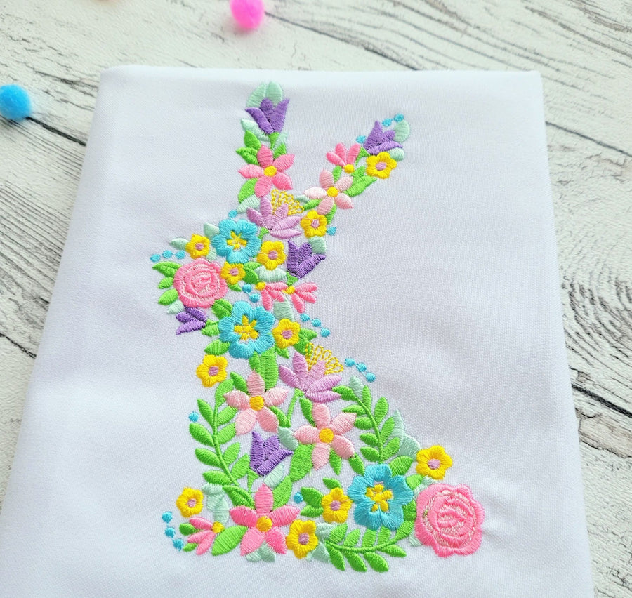Floral Easter Bunny Outline