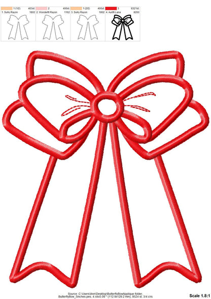 Wide Heirloom Butterfly Bow Applique