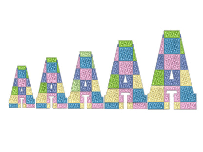 Faux Chenille Patch Block Font